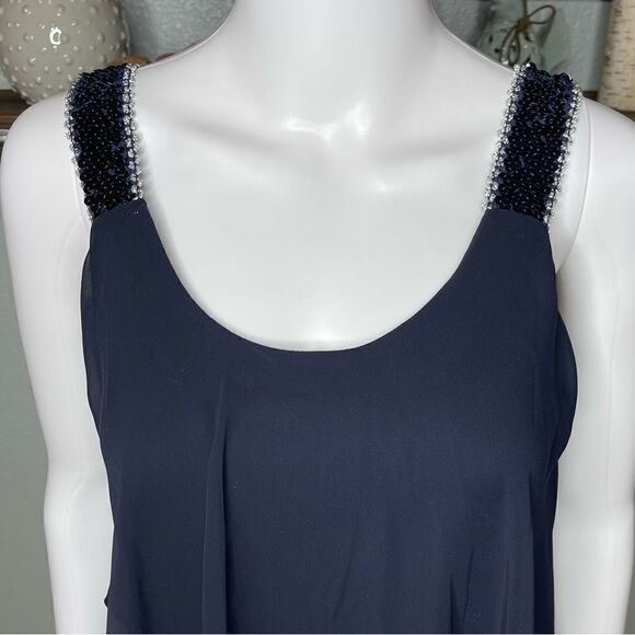 Enfocus Studio Navy Blue Pleated Dress Size 4 - Picture 10 of 15